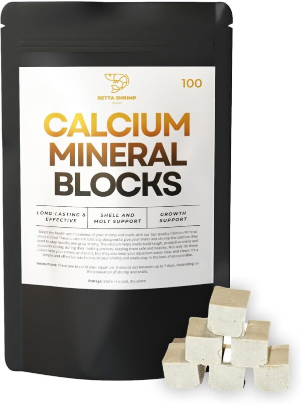 BSS™ Calcium Mineral Blocks Food for Shrimp & Snails, Molt Shell Support (100)