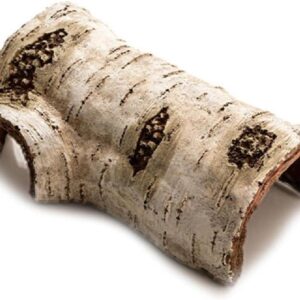 Bearded Dragon Hide Cave Secure and Safe Gecko Hides Artificial Birch Log Snake Resin Hideout for Lizard Hermit Crab reptile hideout log cave small large gecko