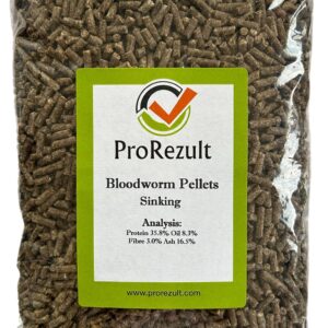 Bloodworm Pellets Dried Fish Food 250g Pack 3mm Sinking for Tropical, Koi and most fish. Natural Pellets, no added Colouring or Dye.