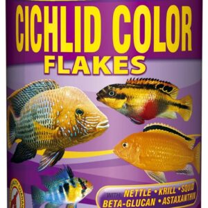 CICHLID COLOR FLAKES 250ml / 50g - fish food for cichlids, colour-enhancing flakes