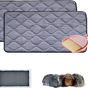 CNRCUOCKI 2 Pack Midwest Fleece Guinea Pig Cage Liners, Washable 47x24 Inch Thick Soft Guinea Pig Bedding, Small Pet Accessories for Cage