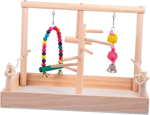 COSMEVIVI 1 Set Parrot Standing on The Bar Parrot Swing Perch Parrot Climbing Bird Cages for Cockatiels Pigeon Perch Bird Swing Parrot Playground Parrot Gym Toy Stand Post Wooden Khaki