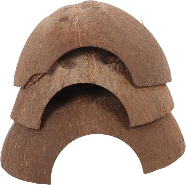 COSMEVIVI 3pcs Reptiles Hide from Caves Terrarium Reptile Accessories Household Reptile Shelter Decorative Reptile Hideout Wear-resistant Reptile Cave Lizard Hideaway Gecko Coconut Shell