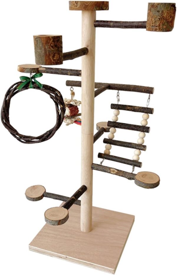 Chenxi Studio Bird Gym Playstand Toy Birdcages Climbing Toy Wood Swing Parrot Standing Perches Toy Grinding Toy For Cockatoos