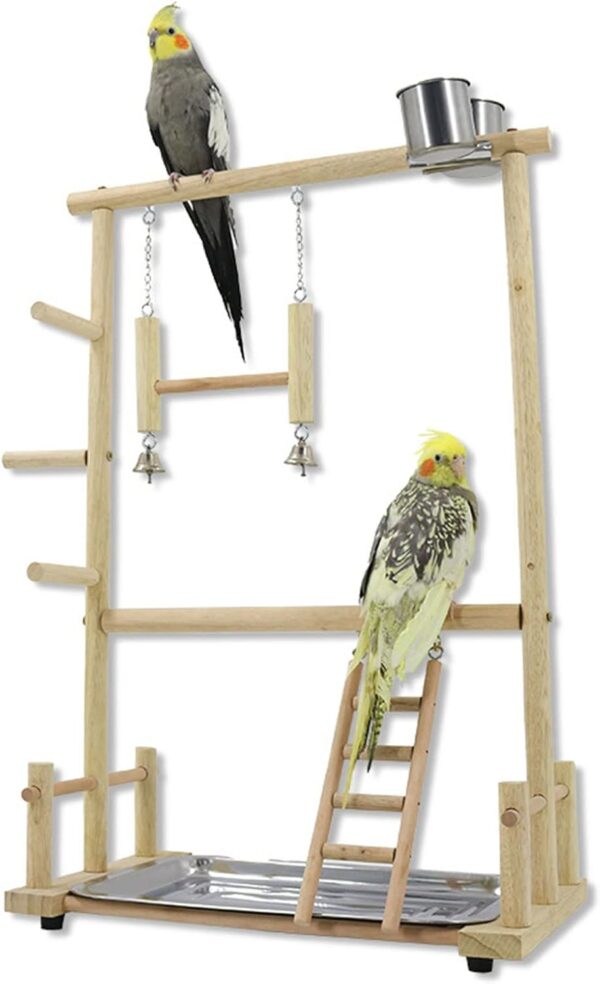 Chenxi Studio Lovebird Parrots Cage Perch Stand Bridge Large Swing Climbing Wooden Training Ladder Toy For Bird