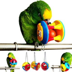 ECOOLBUY 3 PACK Cute Pet Bird Bites Toy Parrot Chew Ball Toys Swing Cage Cockatiel Parakeet Doggy cat Playing Ball