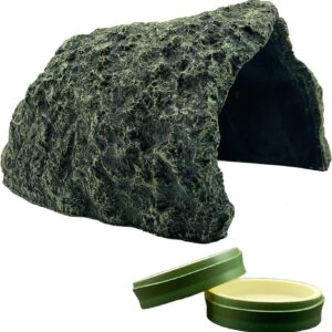 Extra Large Reptile Hides and Caves Simulation Rock Reptile Hideout Terrarium Habitat Décor for Bearded Dragon Lizards Ball Python Snakes Turtle Large Reptiles Amphibians