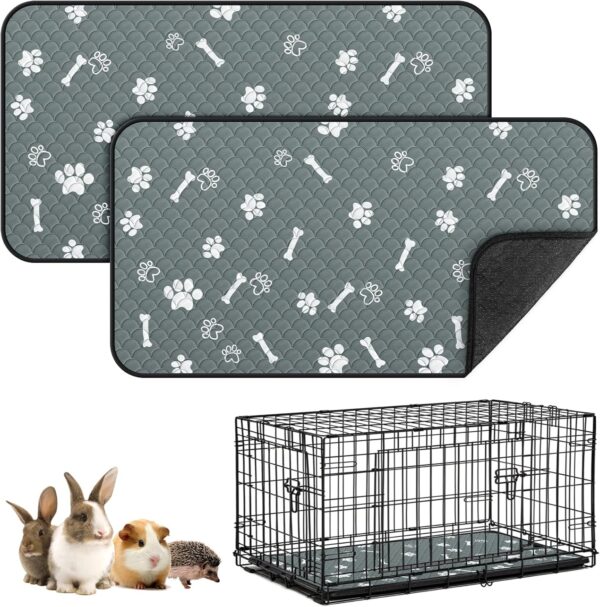 Guinea Pig Cage Liner, Washable 47x24 Inch Thick Soft Guinea Pig Bedding, Super Absorbent Non-Slip Guinea Pig Pee Pad, Suitable for Rabbits, Hamsters, Rats, and Other Small Animal Pets,2 Packs