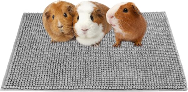 Guinea Pig Cage Liner Washable Rabbit Fleece Bedding Mats Reusable Small Animal Floor Pad for Pet/Bunny/Ferret (Grey)