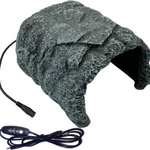 Heated Reptile Hides and Caves Resin Simulation Rock Reptile Hide Cave Bearded Dragon Hideout Heating Hide with Adjustable Temperature for Lizards Tortoise Turtles Snake Gecko