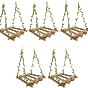 KACCDE 5pack Parrots Wood Birds Swing Reliability Chewable Bridge Birds Parakeets Toy Suitable For Various Bird Cages