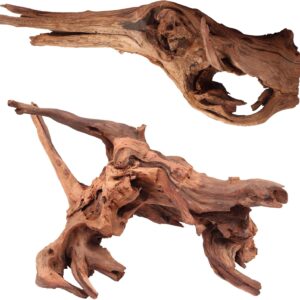 LYPHARD AQUARIUMS Driftwood for Aquarium, 2 Pieces 14-18 Inches Large Natural Drift Wood Fish Tank Assorted Branch Decorations for Reptile Hide