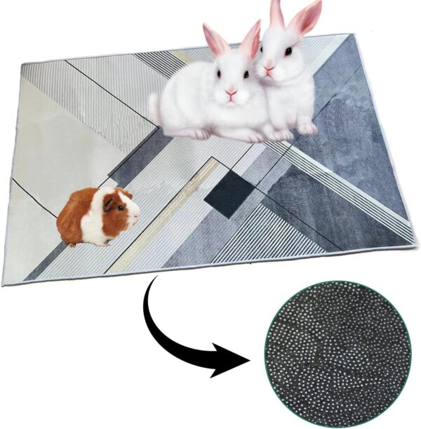 MUYG Large Rabbit Cage Liners,Washable Reusable Bunny Mat Pets Bedding Pad with Anti Slip Bottom Super Absorbent Rug Pads for Puppie Cat Guinea Pig Chinchilla Ferrets (78.7 in)