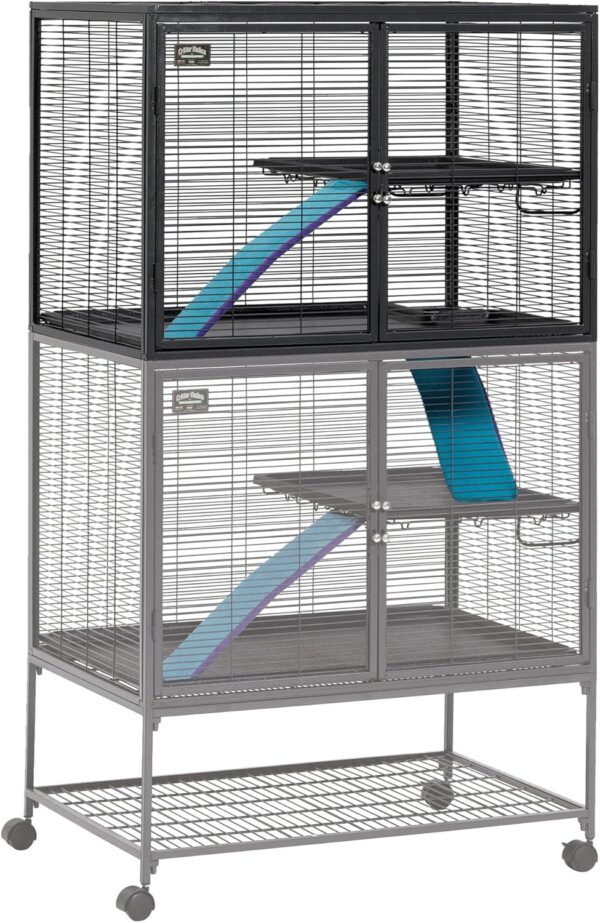 MidWest Deluxe Ferret Nation Add-On Unit Small Animal Cage Compatible with Critter Nation Models 161 & 162, Assembled Dimensions are 91.44L x63.5W x 63.5H Centimeters, Gray Quartz, Model 183