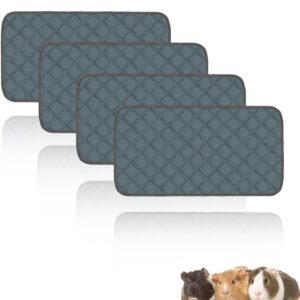 Mooydee 4 Pack Guinea Pig Cage Liners Washable Guinea Pig Bedding Reusable Waterproof Super Absorbent Guinea Pig Pee Pads Anti Slip Mat for Small Animals Rabbit Hamster Rat -28 x 14 Inch