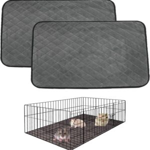 NEOGULY 2 Packs Fleece Guinea Pig Cage Liner Washable, Waterproof & Anti Slip Guinea Pig Fleece Cage Liners Super Absorbent Reusable Guinea Pig Bedding Pee Pads Accessories (120 × 60CM)