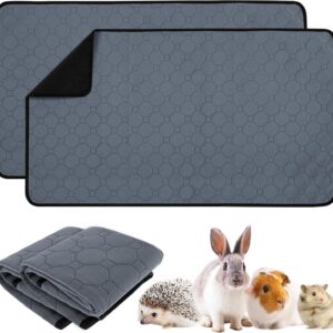 NIOIPXA Guinea Pig Cage Liner,2 Pack Reusable Guinea Pig Bedding,47''X24'' Fast and Super Absorbent Pet Pee Pad for Small Animals (Grey, 47X24 inch)