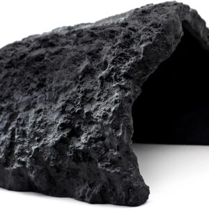 NOMAL Reptile Rock Hide Cave Large Reptile Habitat Turtle Hideouts Cave for Lizards Bearded Dragon Leopard Gecko Snake Amphibians Fish, black (ns-01)