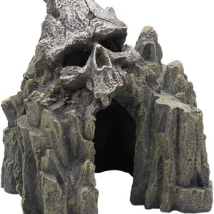 OMEM Reptile Decorations for Terrarium Resin Skull Rock Ornament Habitat Decor Landscaping Aquarium Fish Tank Hideout