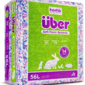 PETSPICK Uber Soft Paper Pet Bed for Small Animals, Confetti, 56 L