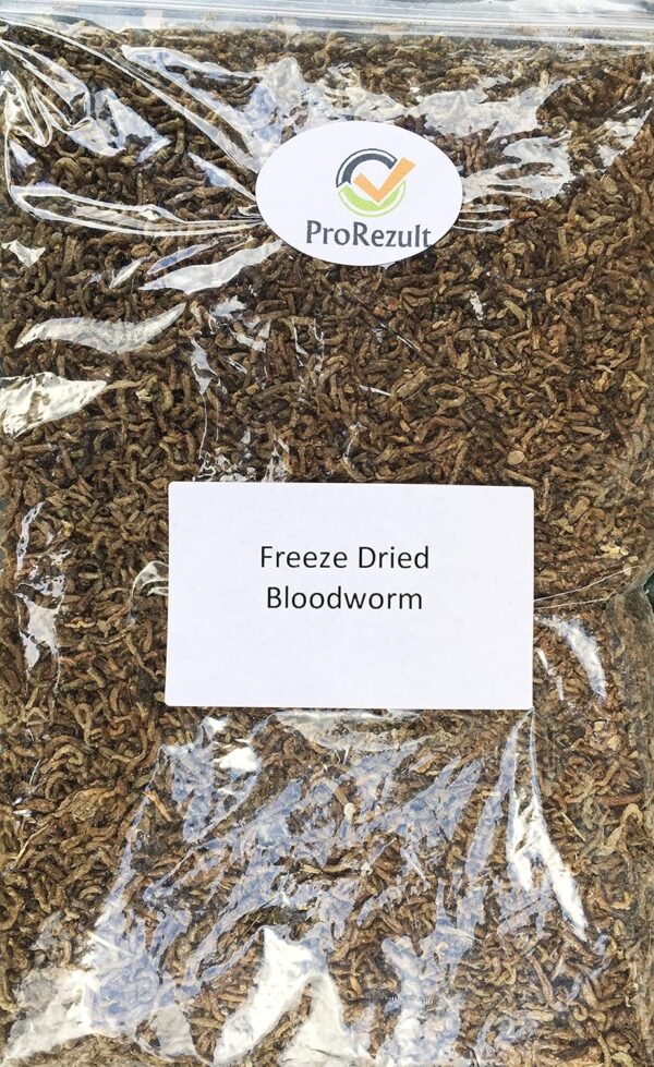 PROREZULT Freeze Dried Bloodworm Tropical Fish Food Premium Feed Treat for Angels Cichlid Discus and most Tropicals (20g)