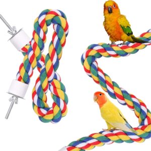 Parrot Rope,1 PCS Bird Perches Cage Rope,Parrot Perch Bird Toys Parrot Swing Chewing Standing Hanging Perch,Parrot Cotton Rope Climbing Rope Bird Playground Rope Perches,for Budgie Bath(31.5 Inches)