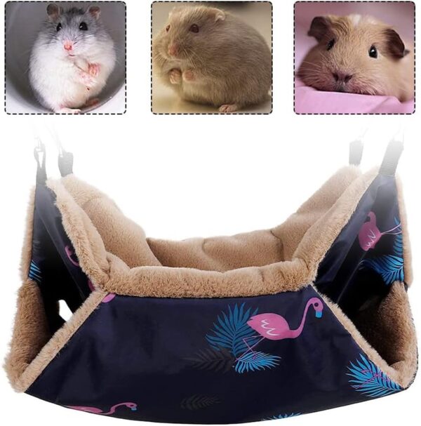 PengLAI Rat Hammock Hamster Bed Rabbit Bed Hanging Bed Rabbit Plush Small Pet Cage Hammock Keep Warm Rat House for Playing Sleeping