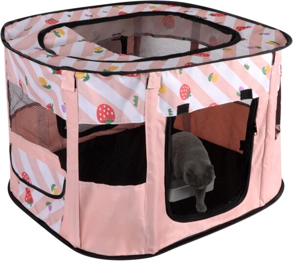 Pet Playpen, Dog Playpen Foldable, Cat Playpen Puppy Cage for Indoor Outdoor 70 x 55 x 45cm…