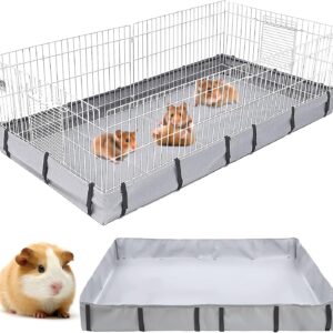 Polegas Waterproof Guinea Pig Cage Liner, 47.64" x 20" Washable Tarp Bottom Guinea Pig Bedding for C&C Grids Habitat, Small Animal Cage Liner Base for Rabbits, Ferrets, Hedgehogs, Hamsters