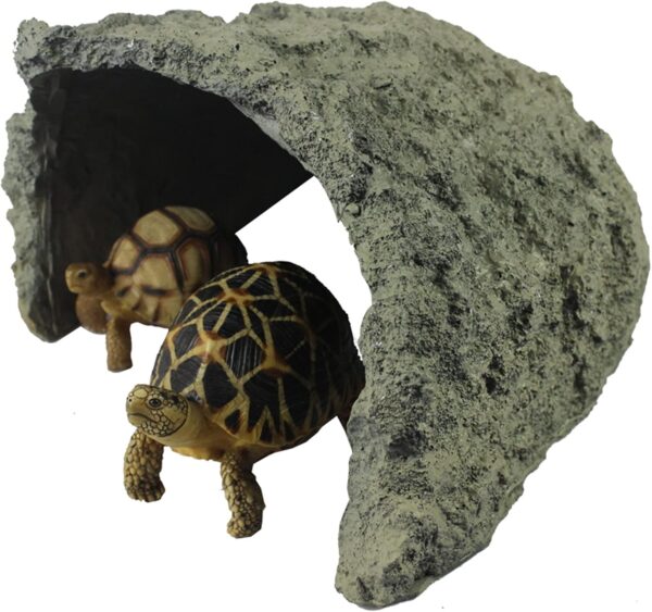 Reptile Habitat Decor Hideouts Cave Tortoise Rock Hide Cave, Resin Reptile Rock Hideout Decoration Ideal for Small Lizards, Bearded Dragon, Turtles, Frogs, Snakes