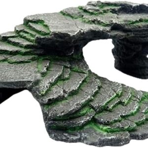 Reptile Hide Cave,Turtle basking Platform，Reptile Habitat Accessories Decoration, Aquarium Rock Landscape Decoration, Suitable for The Aquarium, Whiskers, Chameleons, Turtles and Other Amphibians