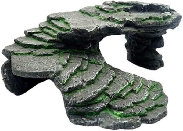 Reptile Hide Cave,Turtle basking Platform，Reptile Habitat Accessories Decoration, Aquarium Rock Landscape Decoration, Suitable for The Aquarium, Whiskers, Chameleons, Turtles and Other Amphibians