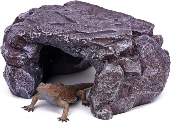 Reptile Hide Large Leopard Gecko Tank Accessories Reptile Decor Tortoise Habitat Terrarium Decorations Aquarium Cave Decor Bearded Dragon Crested Gecko Ball Python Tank Accessories