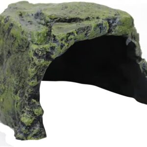 Reptile Rock Hideout Cave, Aquarium Habitat Décor for Tortoise, Reptiles, Small Lizards, Turtles, Bearded Dragon Tortoise (Cube shape)