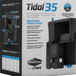 Seachem Tidal Power Aquarium Filter - 35 Gallon Large Fish Tank Filter