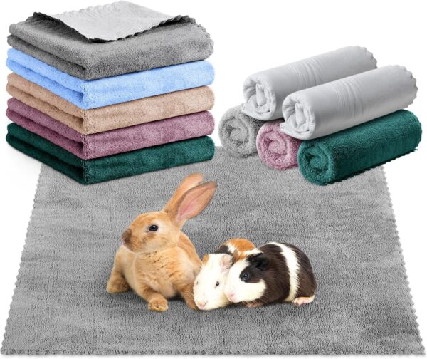 SmoothNovelty 5 Pcs Waterproof Guinea Pig Blankets Washable Small Animal Pee Pad Pet Blanket Sleep Bedding Mats Absorbent Guinea Pig Cage Liner Reusable Pet Sleep Mat Pad Cover(Soft Color)