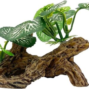 Smoothedo-Pets Aquarium Plants Fish Tank Decorations Betta Rest Soft Silk Leaf/Small Size Plastic Artificial Plant Goldfish Waterscape Fish Hides Snake Tank/Reptiles Plants (Driftwood Type (CC)