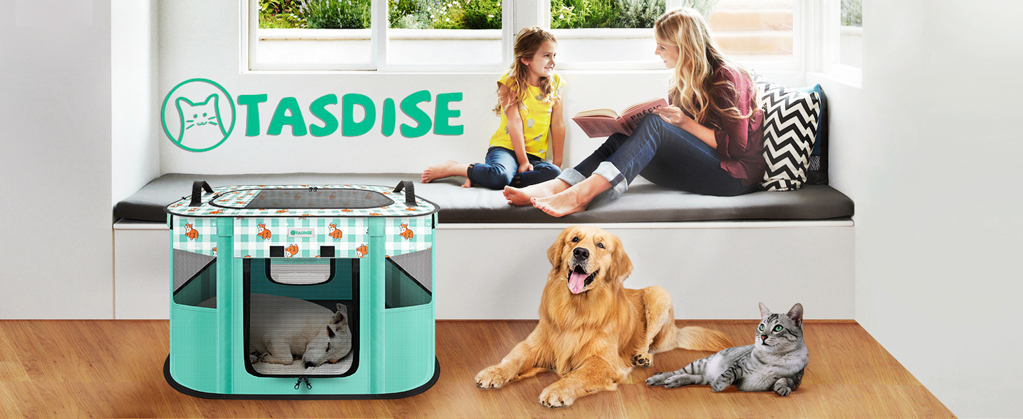 TASDISE Portable Pet Playpen, Foldable Dog Cat Playpens