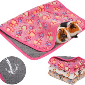 YUEPET Waterproof Guinea Pig Blankets Washable 3 Pack Small Animal Fleece Cage Liners Pet Soft Sleep Mat Pad Cover Warm Flannel Throw for Hamster Guinea Pig Rabbit Chinchilla Hedgehog Ferret 23"×16"