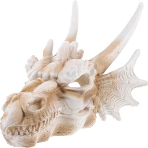 Yardwe Dragon Skull Decorations Bearded Dragons Tank Accessories Reptile Hide Cave Resin Skulls Reptiles Hideout Habitat Aquarium Decor