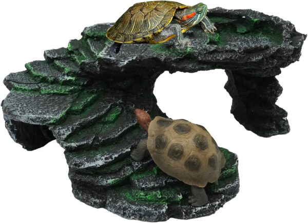 Yuecheng BREUAILY Reptile Ramp Platform Turtle Basking Platform Rock Step Bar and Gecko Cave Hideout Terrarium Decoration Accessories Reptiles Decoration