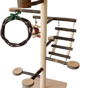 Ywmsfl Bird Gym Playstand Toy Birdcages Climbing Toy Wood Swing Parrot Standing Perches Toy Grinding Toy For Cockatoos