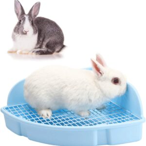 kathson Large Rabbit Litter Box Bunny Corner Toilet Box Potty Trainer Bigger Pet Pan Small Animal Cage Toilet Bedding Box Fanshaped for Adult Guinea Pigs Chinchilla Ferret Galesaur